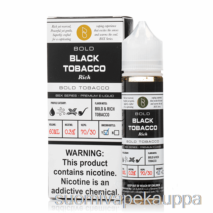 Vape Box Black Tobacco - Bsx Series - 60ml 3mg